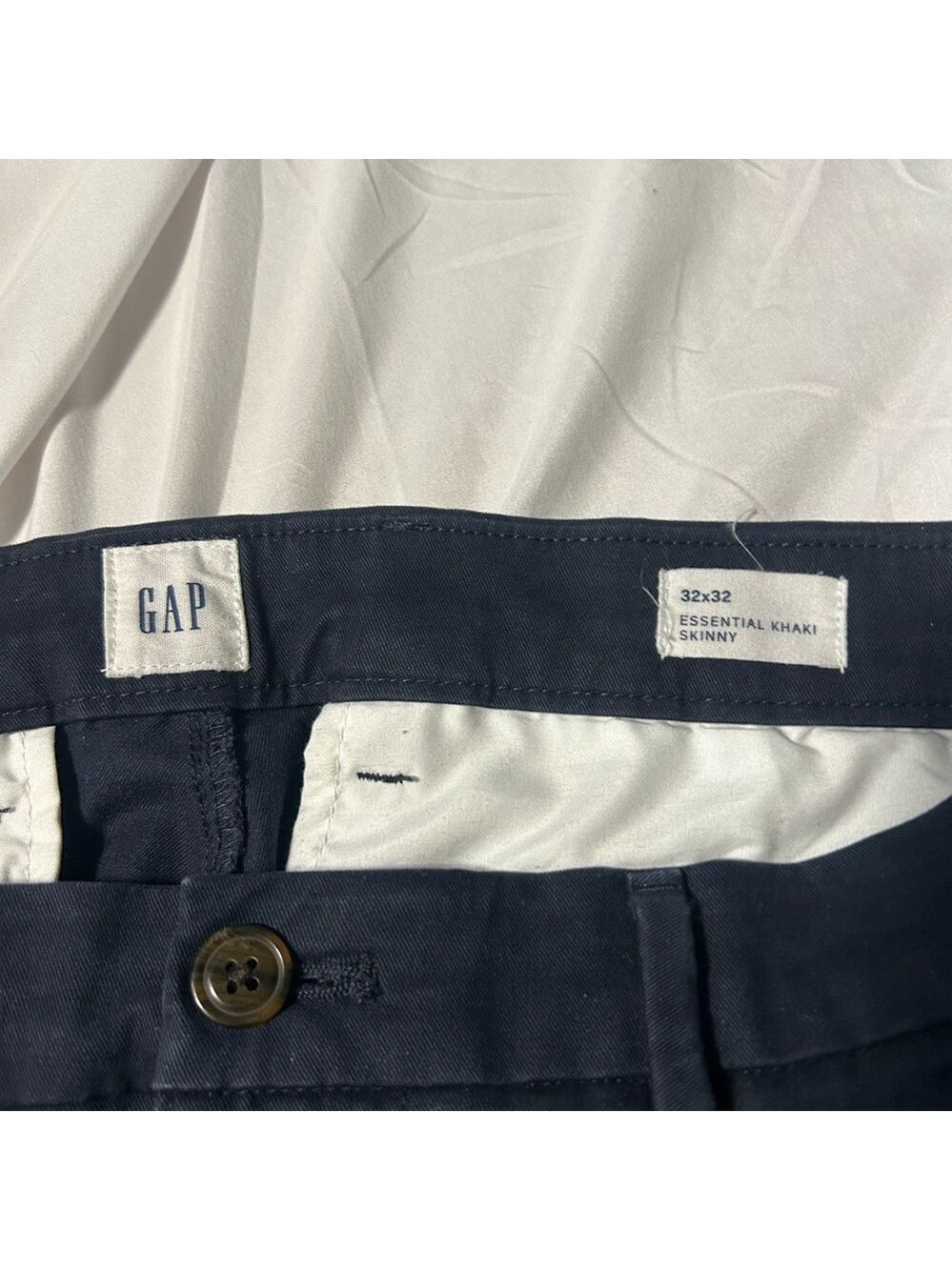 GAP Essential Khaki Skinny Pants Men's 33x32 Navy Casual Stretch Stylish - Picture 5 of 10